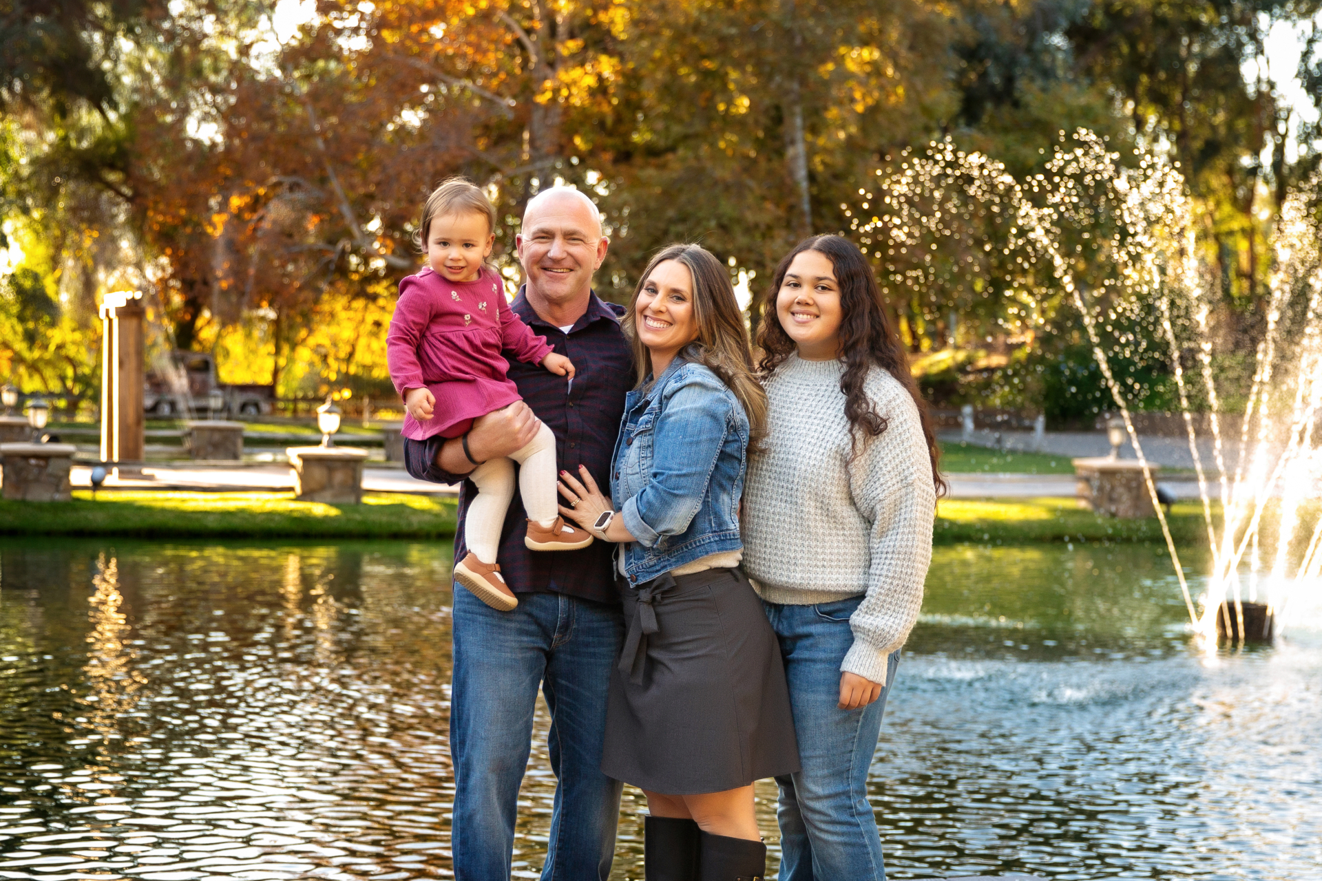 Family portrait taken at a temecula winery