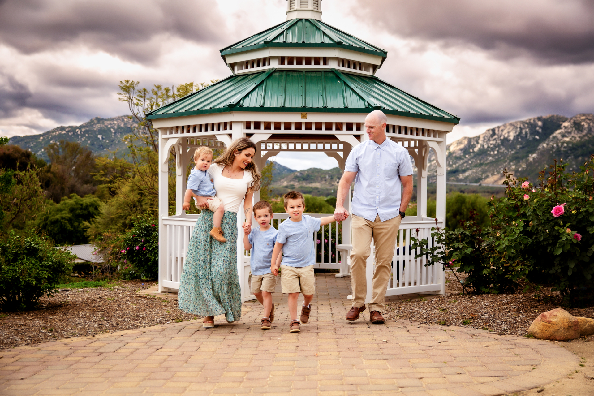 Family portrait taken at a temecula winery
